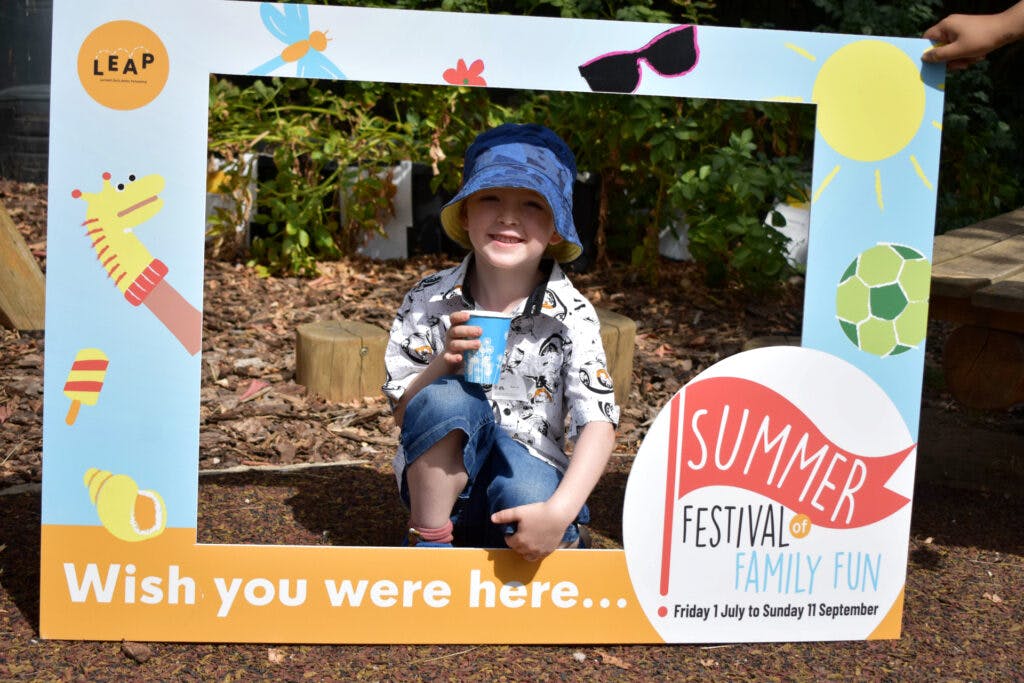 A young child at LEAP's Summer Festival of Family Fun in 2022