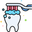 Icon showing a tooth being brushed