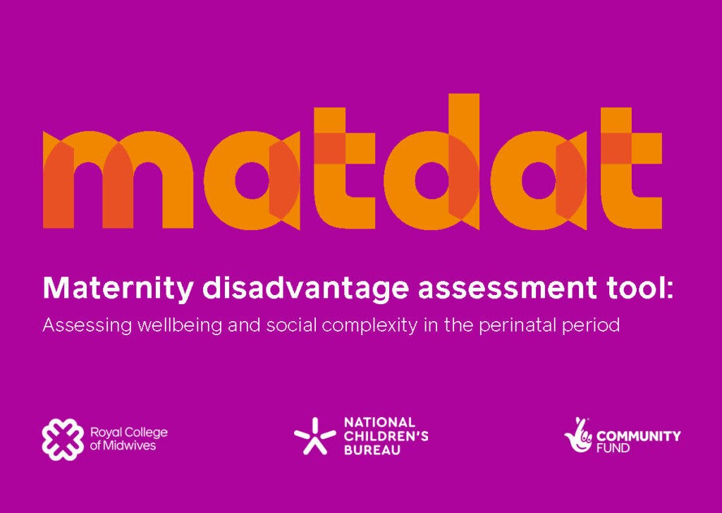 Introductory slide of the Maternity Disadvantage Assessment Tool (MaTDaT) by Royal College of Midwives