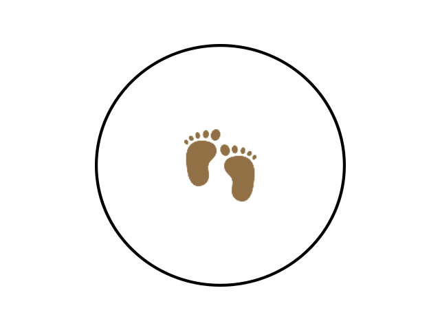 An icon of a baby's foot prints